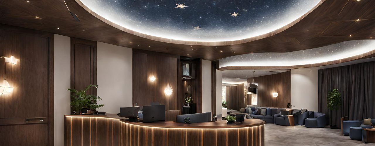 Pix-Light Sternenhimmel im Eingangshalle eines Hotels