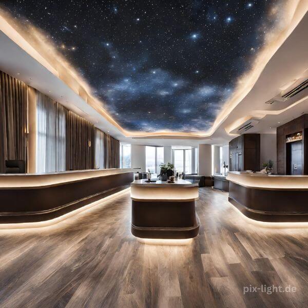 Pix-Light Sternenhimmel im Eingang eines Hotels