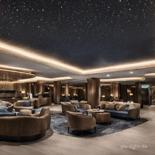 Pix-Light Sternenhimmel in einer Hotellobby