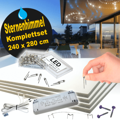 Sternenhimmel LED Komplettset "Universal-Wassergeschützt" 240 x 280 cm
