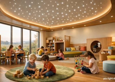 Pix-Light LED‑Sternenhimmel in einem Kindergarten.